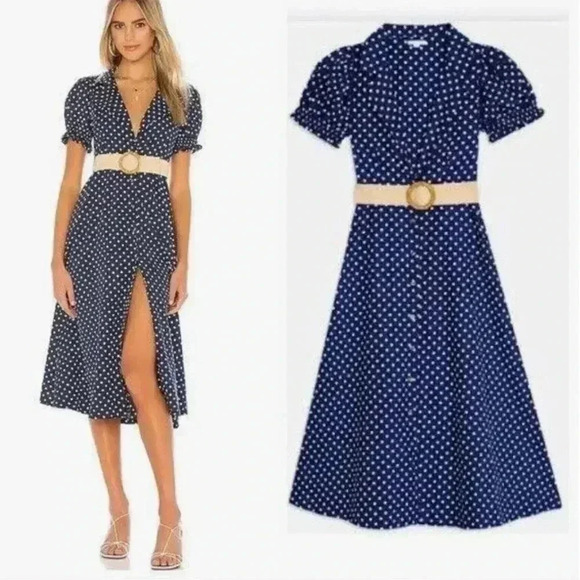 WeWoreWhat Blue and White Midi Dress - Picture 2 of 16